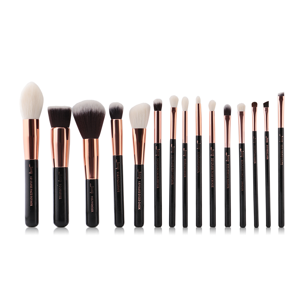 Jessup Professiomal Makeup Brushes Set 15pcs #T160 Black/Rose Gold