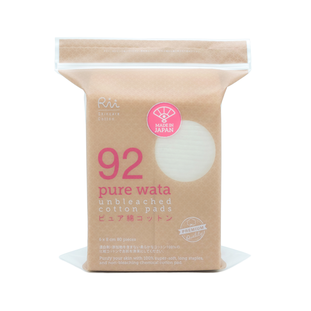 Rii 92 Pure Wata Unbleached Cotton Pads Bonus Pack 100pcs