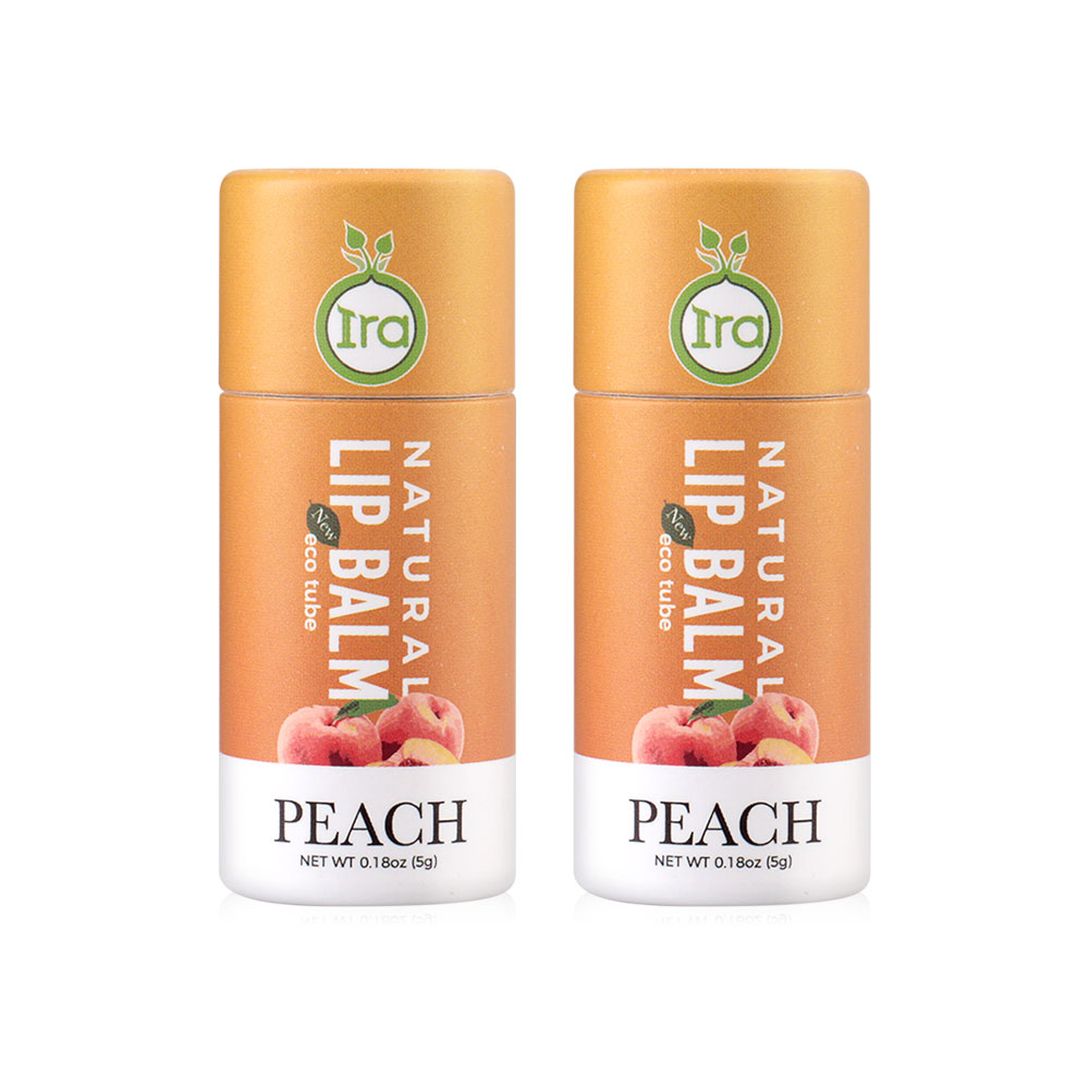 IRA eco tube Natural Lip Balm Peach [7g x 2pcs]