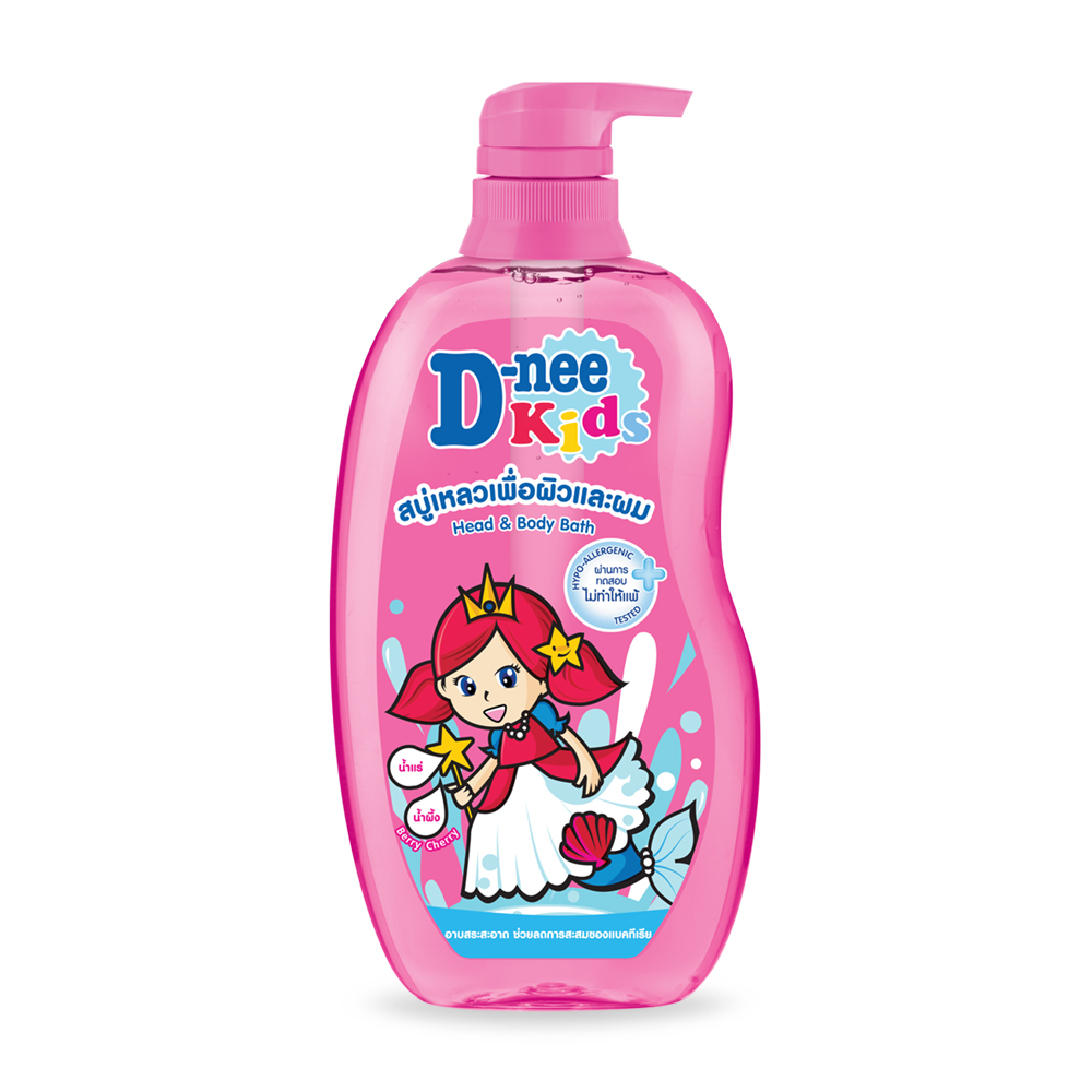 D-nee Kids Head & Body Bath 400ml (Pump) #Pink