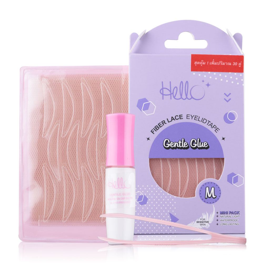 HELLO Fiber Lace Eyelid Tape Gentle Glue 30pairs #M (Mini Pack)