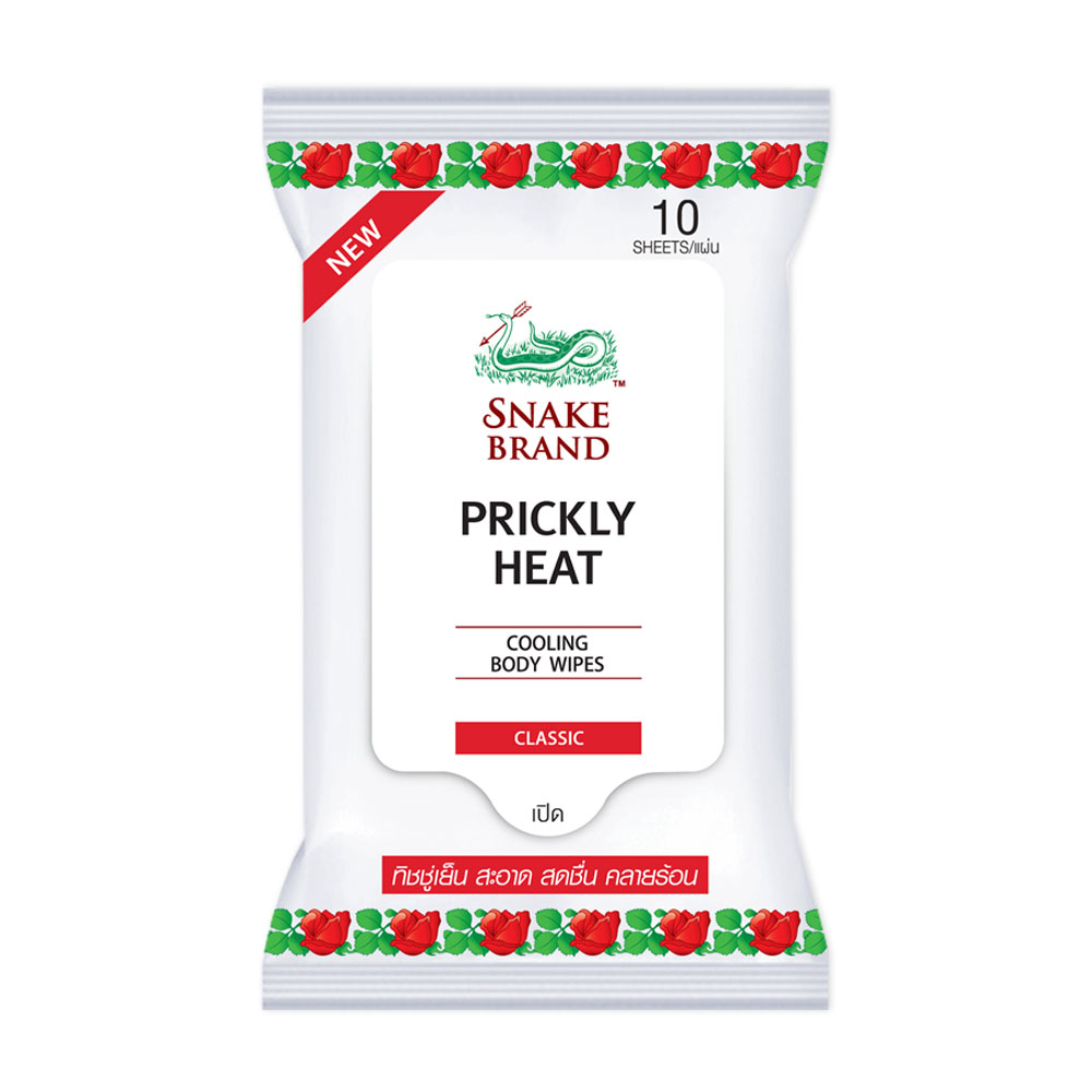 Snake Brand Prickly Heat Cooling Wipe Classic 10sheet
