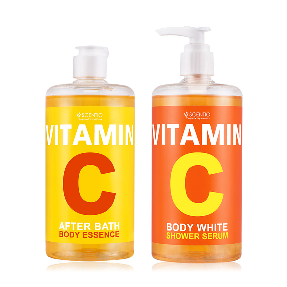 Beauty Buffet Scentio Vitamin C Set 2 Items [After Bath Body Essence 450ml + White Shower Serum 450ml]