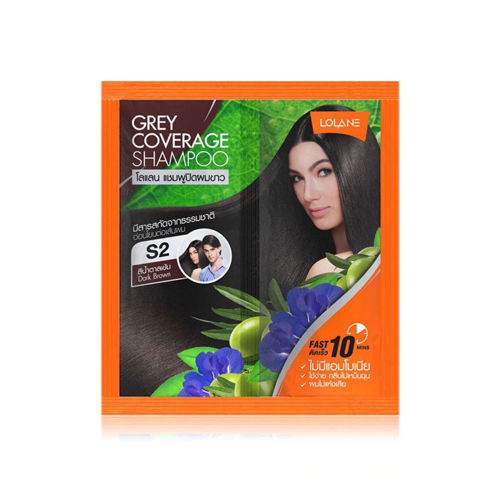Lolane Grey Coverage Shampoo 30ml #S2 Dark Brown
