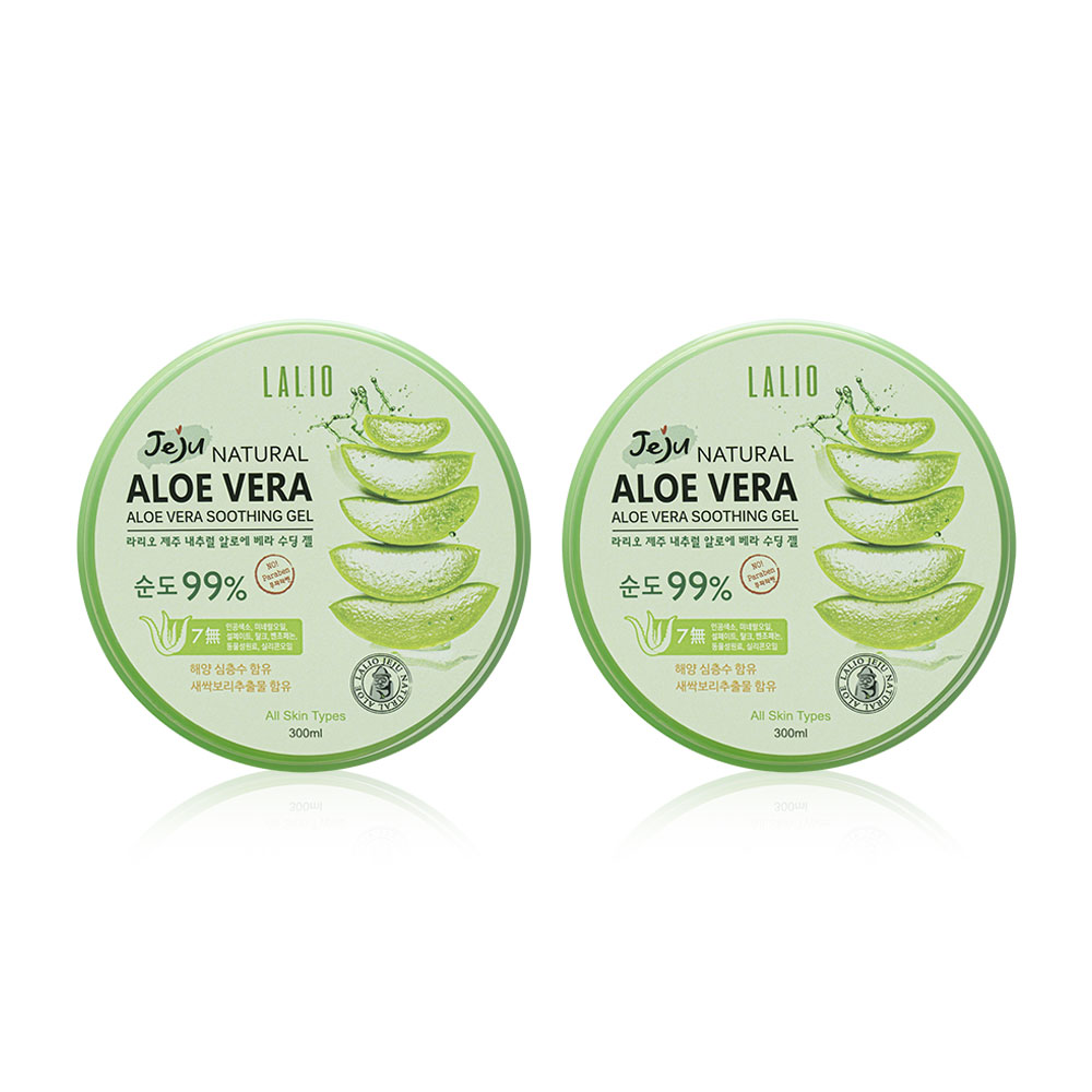 Lalio Jeju Natural Aloe Vera 99% Soothing Gel [300ml x 2pcs]