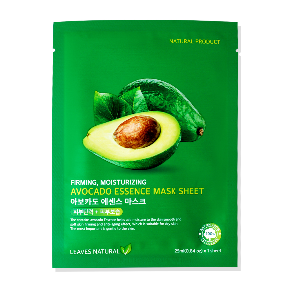 Leaves Natural Avocado Essence Mask Sheet 25ml ( สินค้าหมดอายุ : 2025.07.19 ) 
