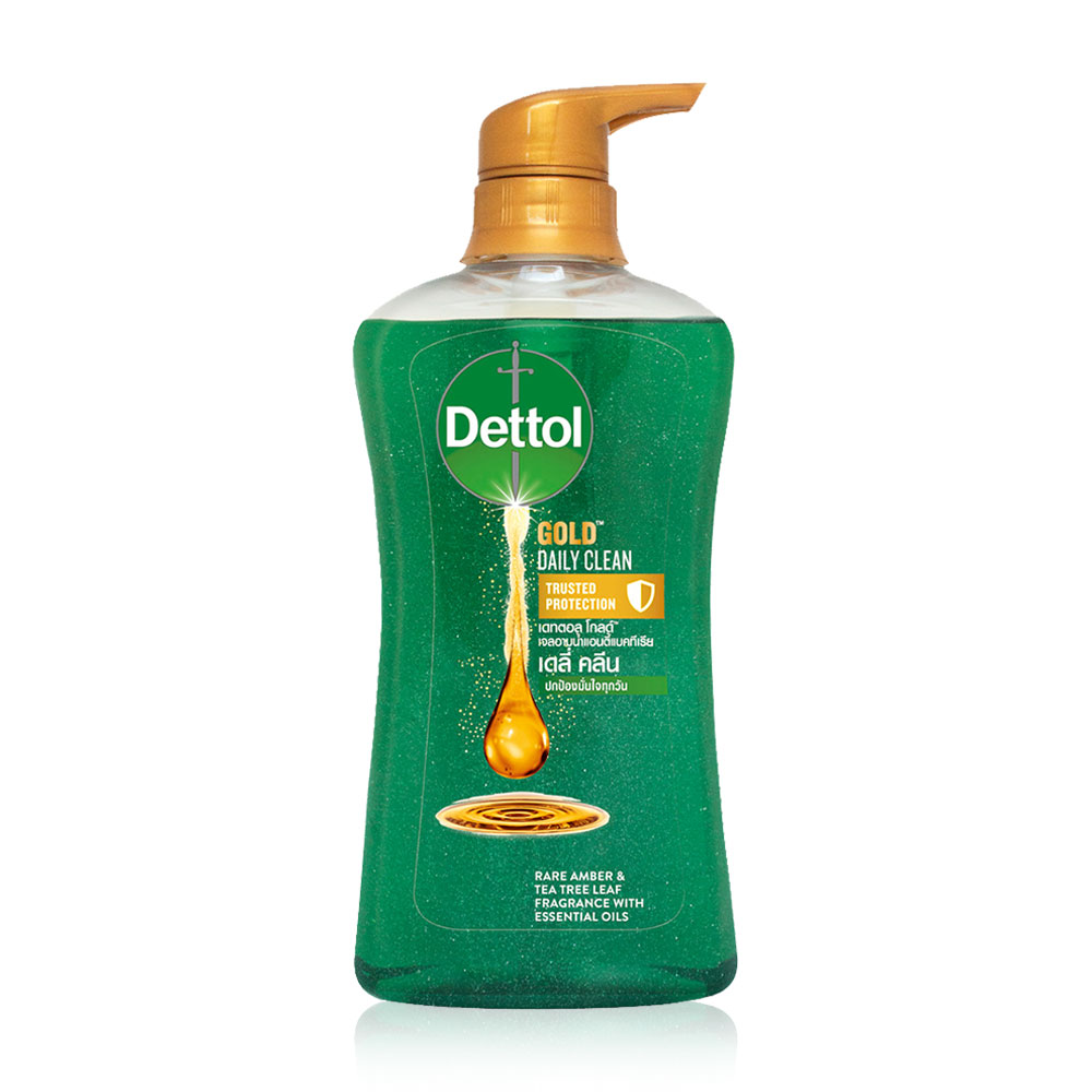 Dettol Shower Gel Anti-bacterial Gold Daily Clean 500ml