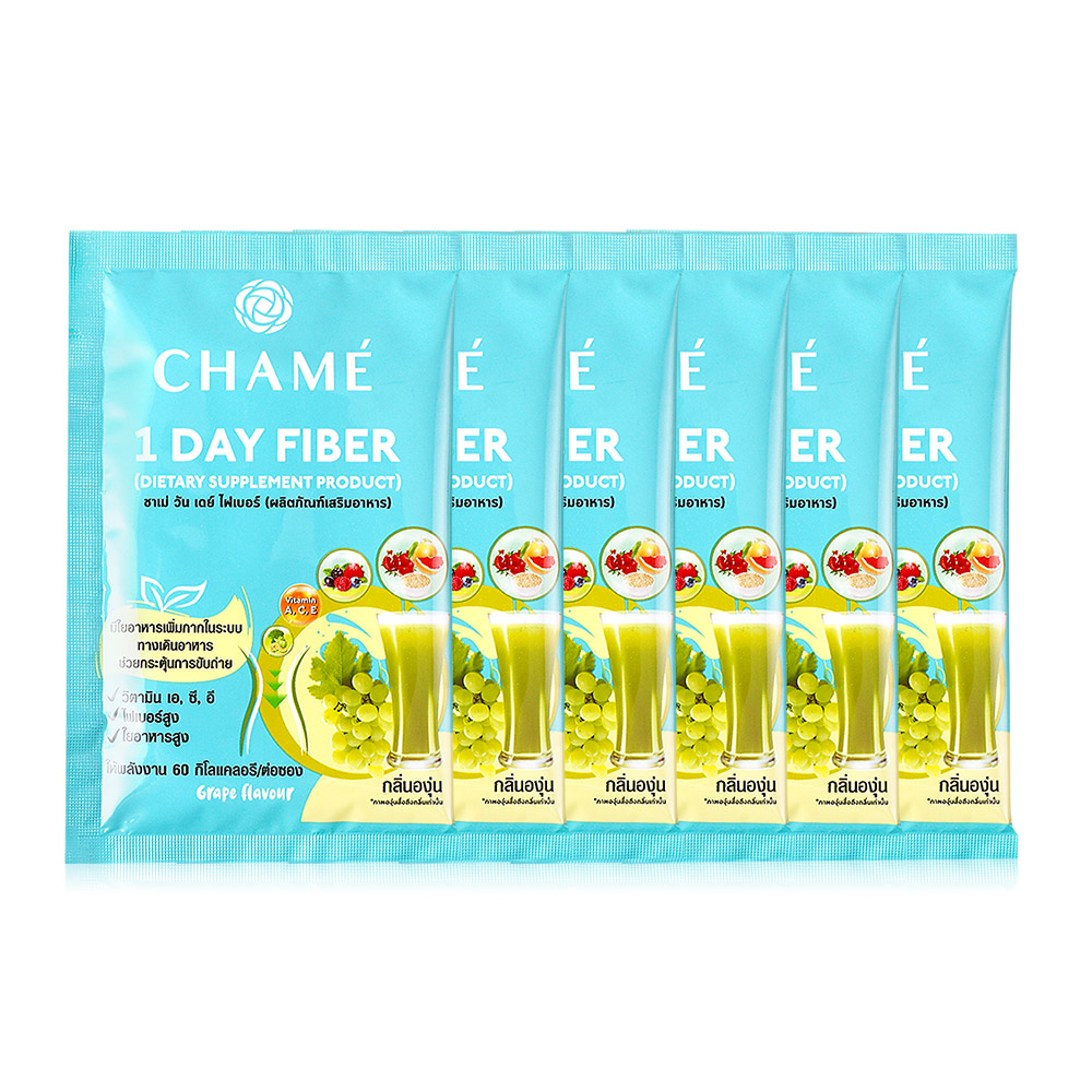 Chame 1 Day Fiber [15g x 6 Sachets] ( สินค้าหมดอายุ : 2026.01.16 ) 