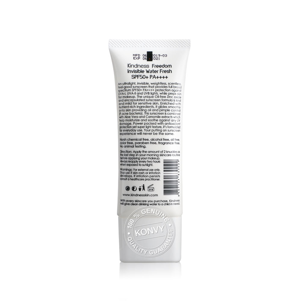 Kindness Freedom Invisible Water Fresh SPF50+/PA++++ 30ml