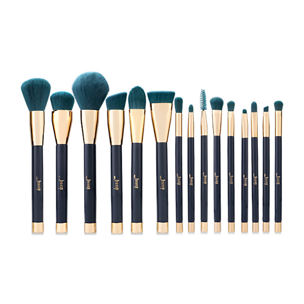 Jessup Professional Makeup Brushes Set 15 pcs #T113 Blue/ Dark Green