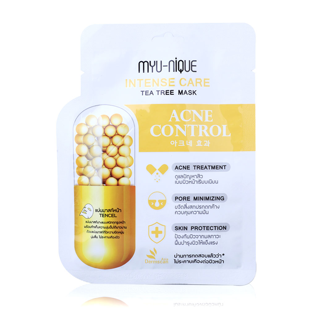 MYU-NIQUE Intense Care Tea Tree Mask 25g ( สินค้าหมดอายุ : 2026.01.08 ) 
