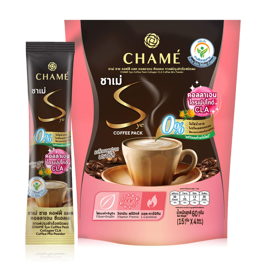 [Free Gift] Chame Sye Coffee Collagen CLA 4 Sachets ( สินค้าหมดอายุ : 2026.01.12 ) 
