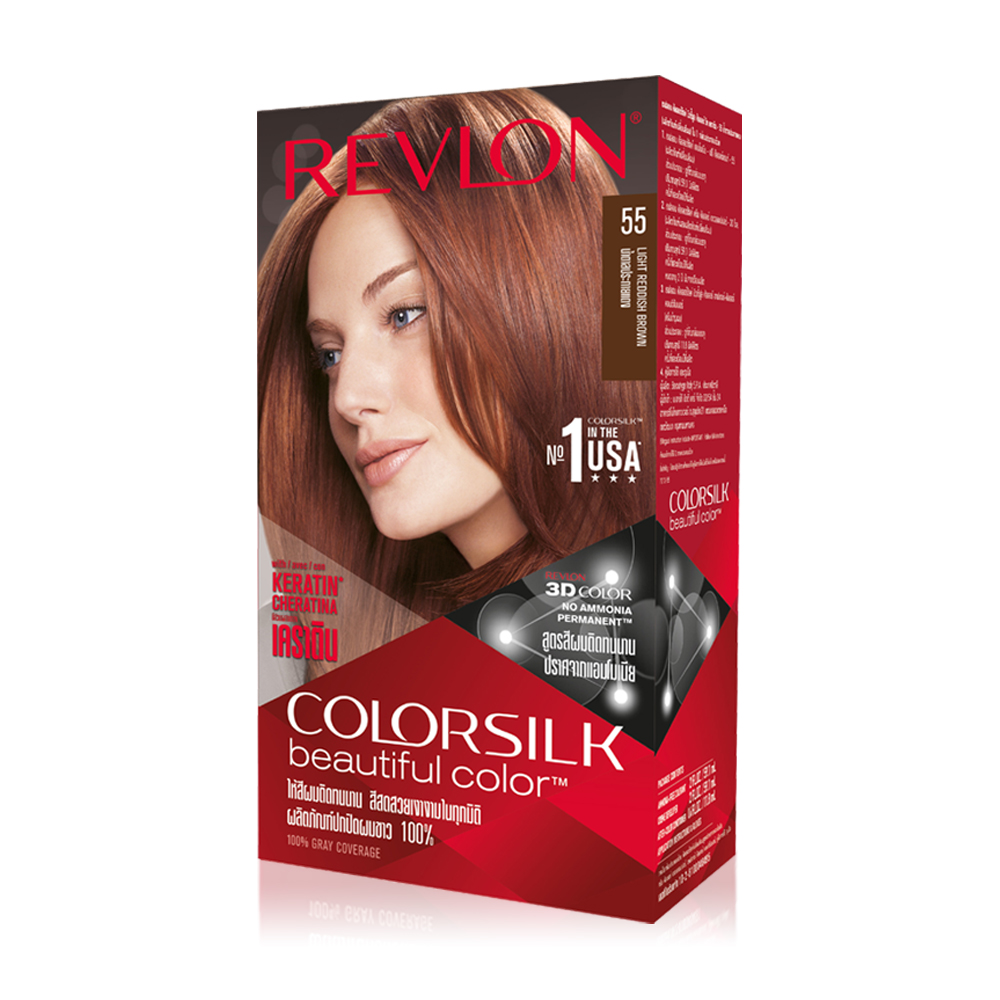REVLON Colorsilk Beautiful Color with Keratin 130ml #55 Light Reddish Brown