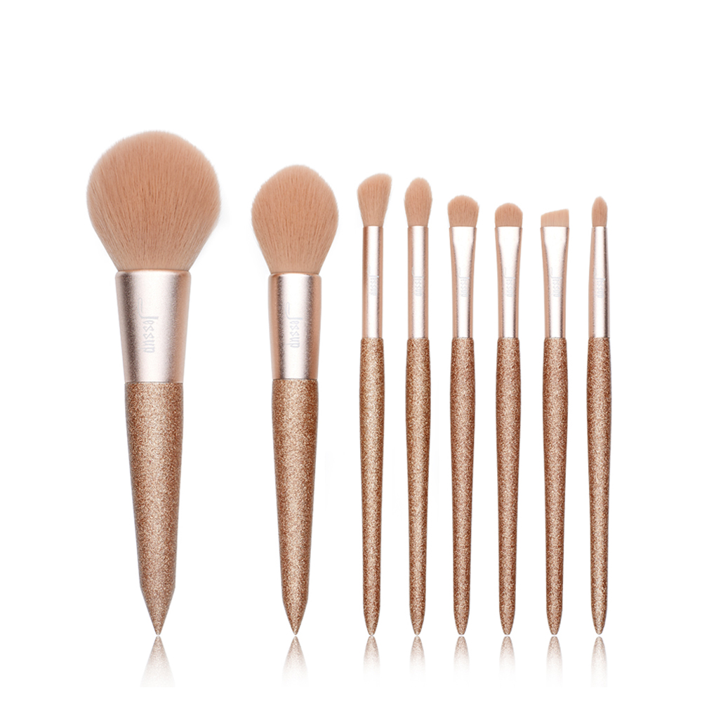 Jessup Professional Makeup Brushes Set 8pcs #T266 Shining Party Gloden