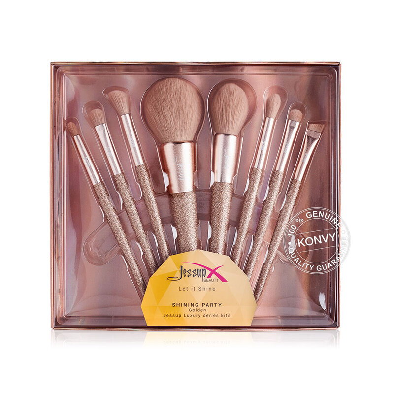 Jessup Professional Makeup Brushes Set 8pcs #T266 Shining Party Gloden
