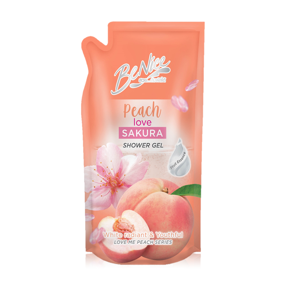 BeNice Love Me Peach Shower Gel Peach love Sakura 400ml ( สินค้าหมดอายุ : 2025.12.07 ) 