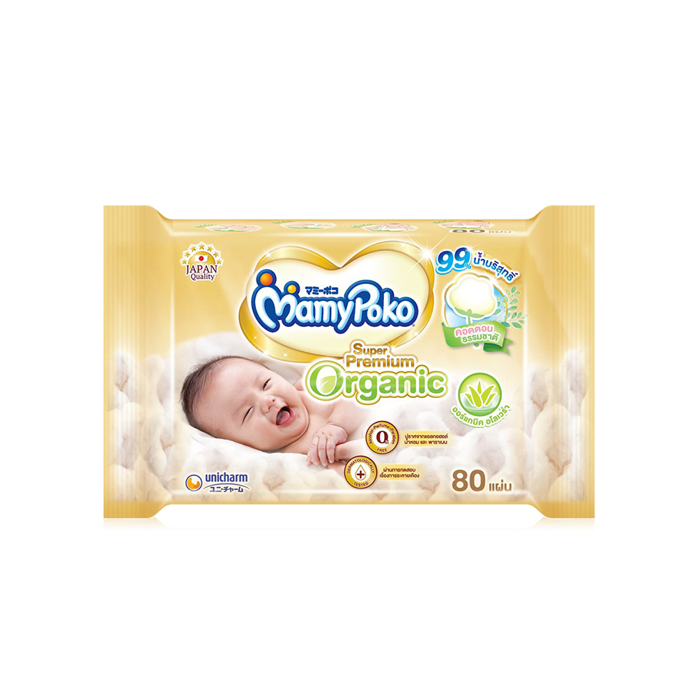 Mamy Poko Wipe Super Premium Organic 80 Sheets