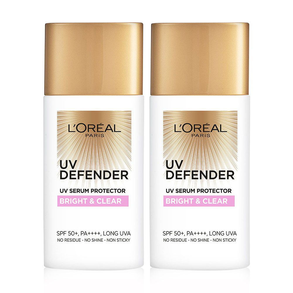 Loreal Paris UV Defender SPF50+/PA+++ Long UVA Bright & Clear [50ml x 2pcs]