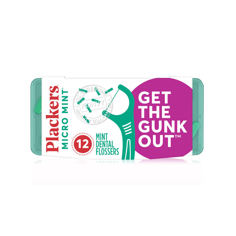 Plackers Flosser Micro Mint Travel [12 Counts]