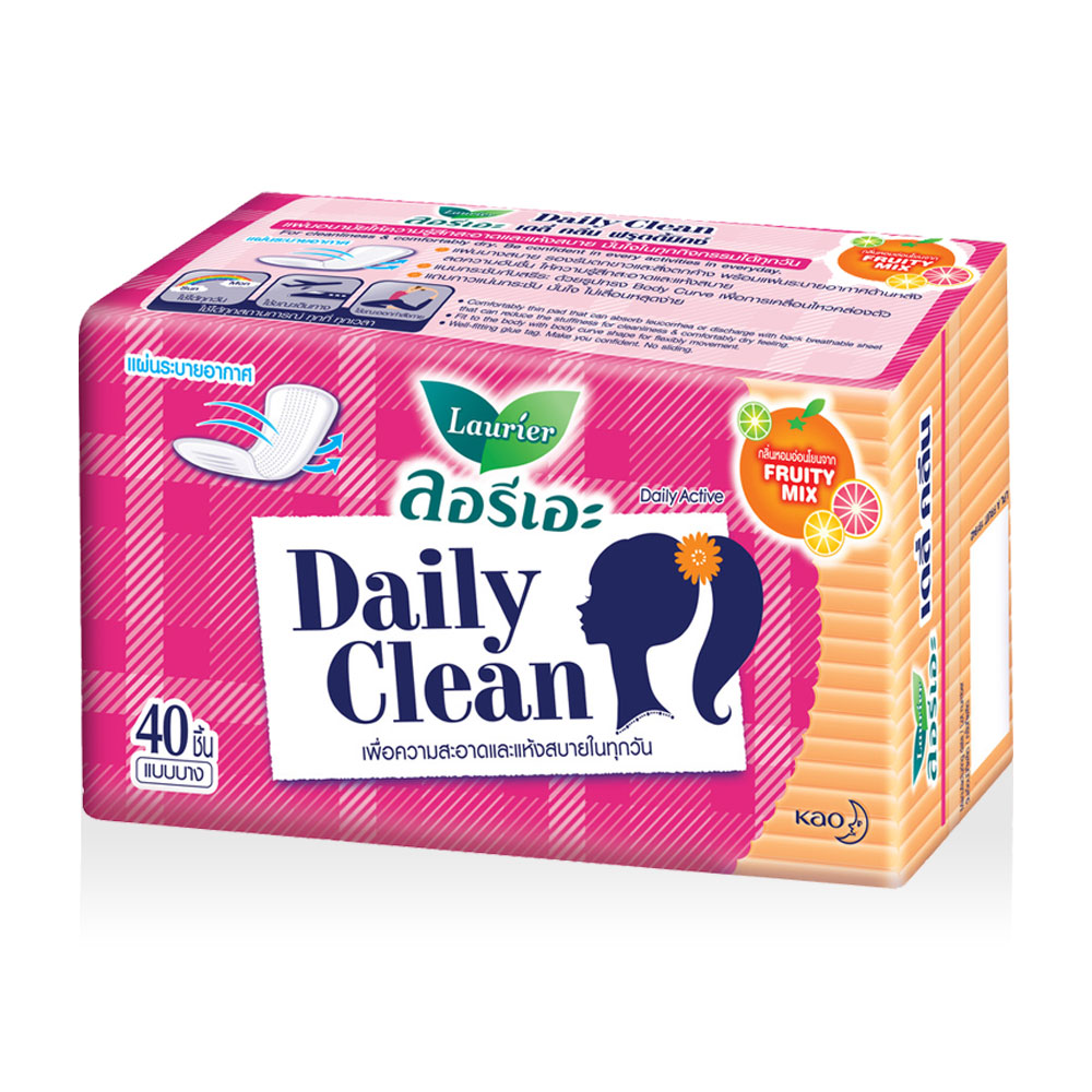 LAURIER แผ่นอนามัย Daily Clean Fruity Mix [40pcs]