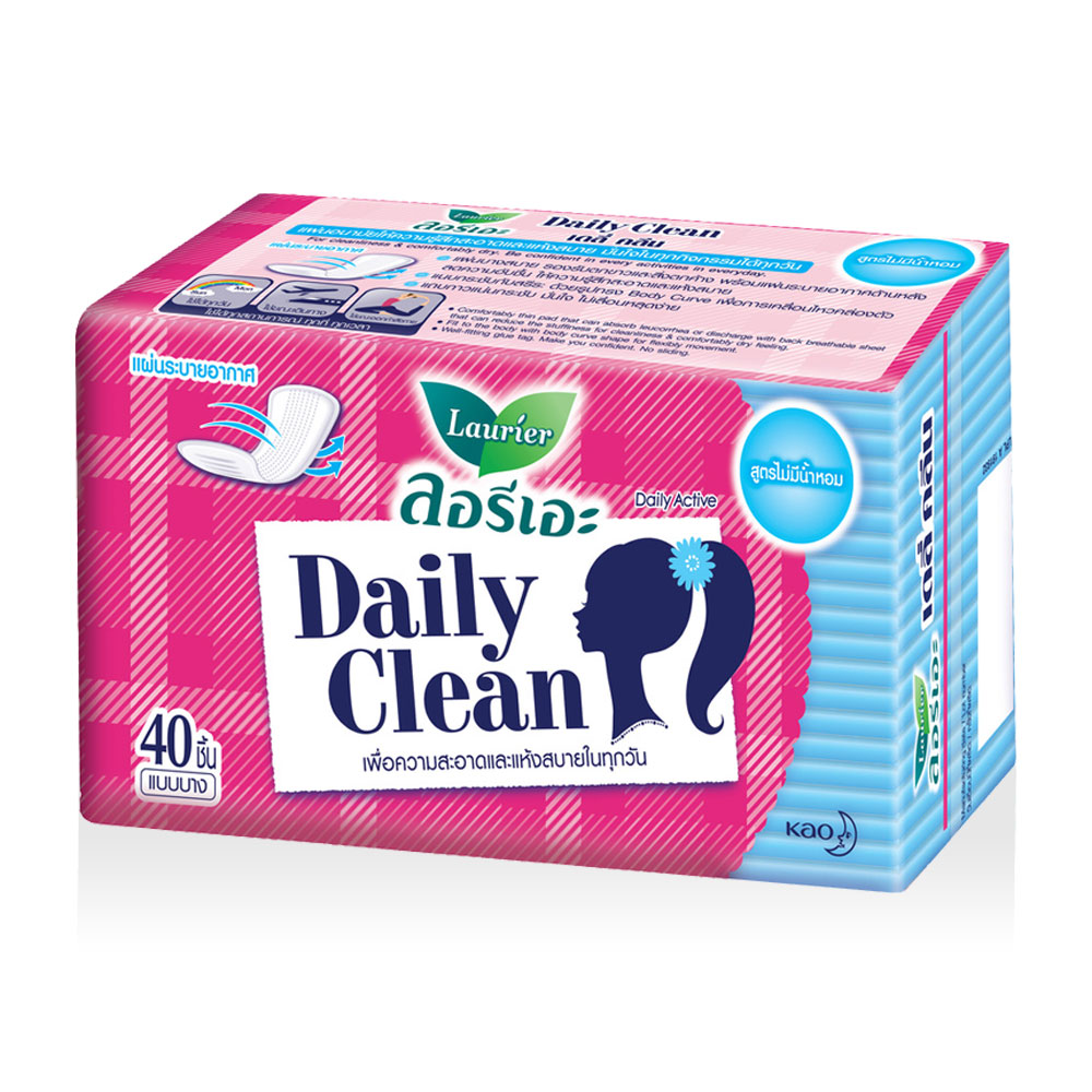 LAURIER แผ่นอนามัย Daily Clean Natural Clean [40pcs]