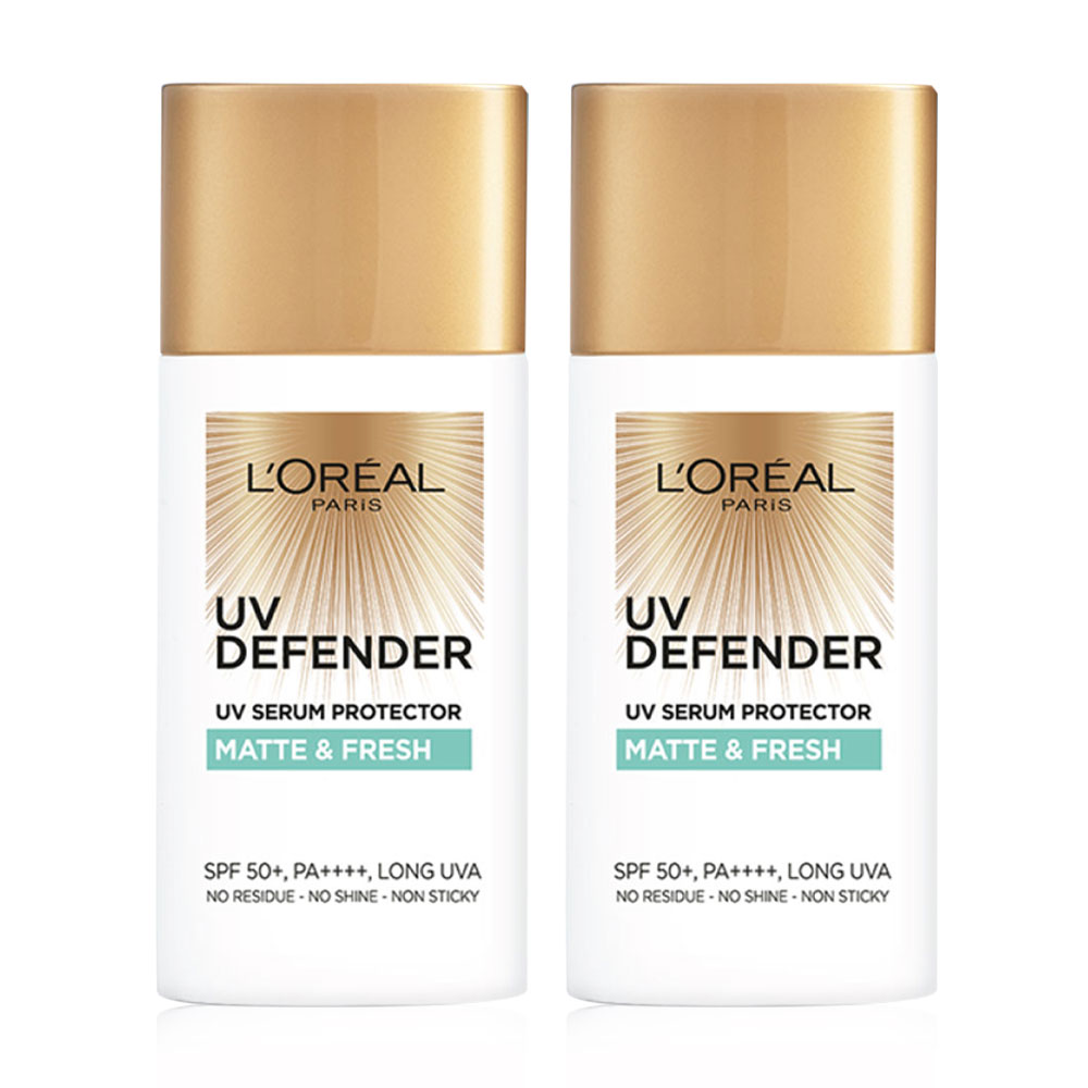 Loreal Paris UV Defender SPF50+/PA++++ Long UVA Matte & Fresh [50ml x 2pcs]