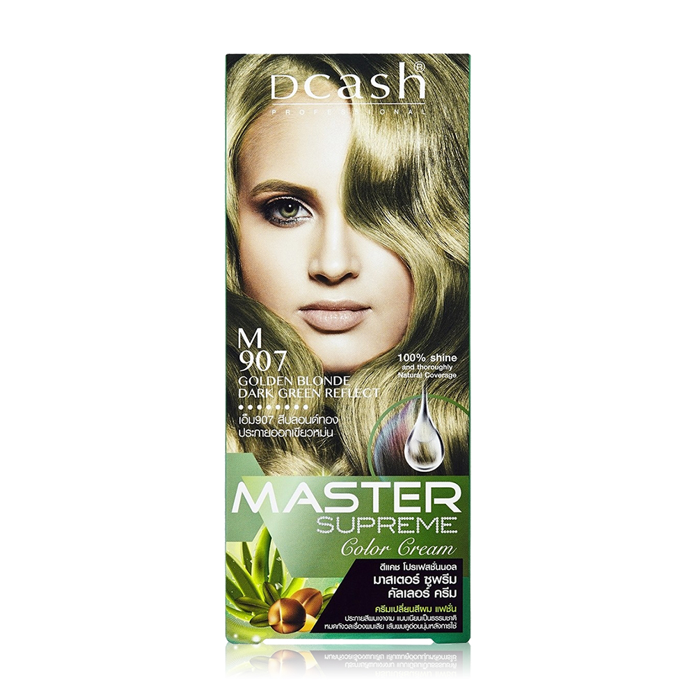 Dcash Professional Master Supreme Color Cream 90ml #M907 Golden Blonde Dark Green Reflect