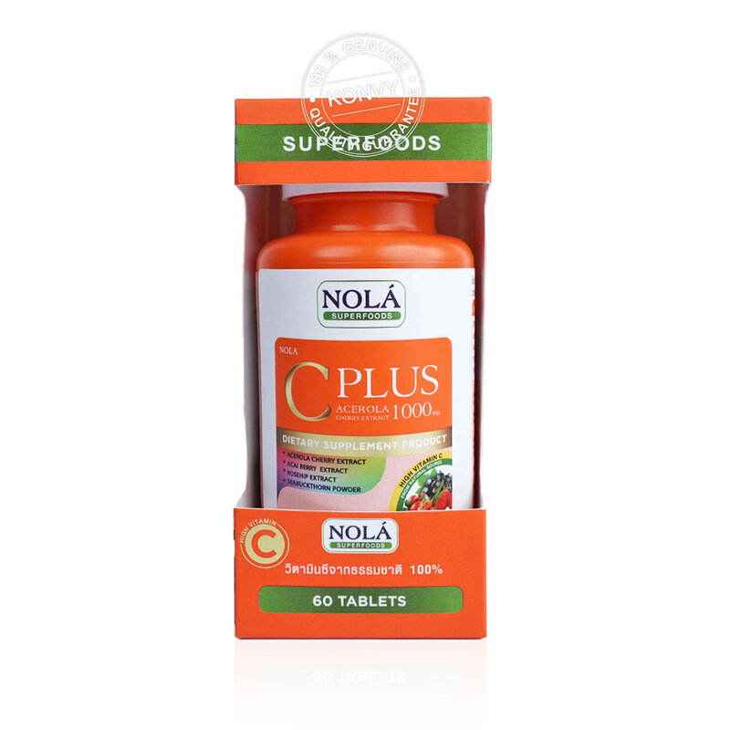 Nola C Plus Acerola Cherry Extract 1000mg 60 Tablets ( สินค้าหมดอายุ : 2025.06.19 ) 