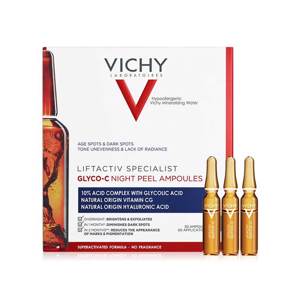 Vichy Liftactiv Specialist Glyco-C Night Peel Ampoules [2ml x 10pcs] ( สินค้าหมดอายุ : 2025.09.01 ) 