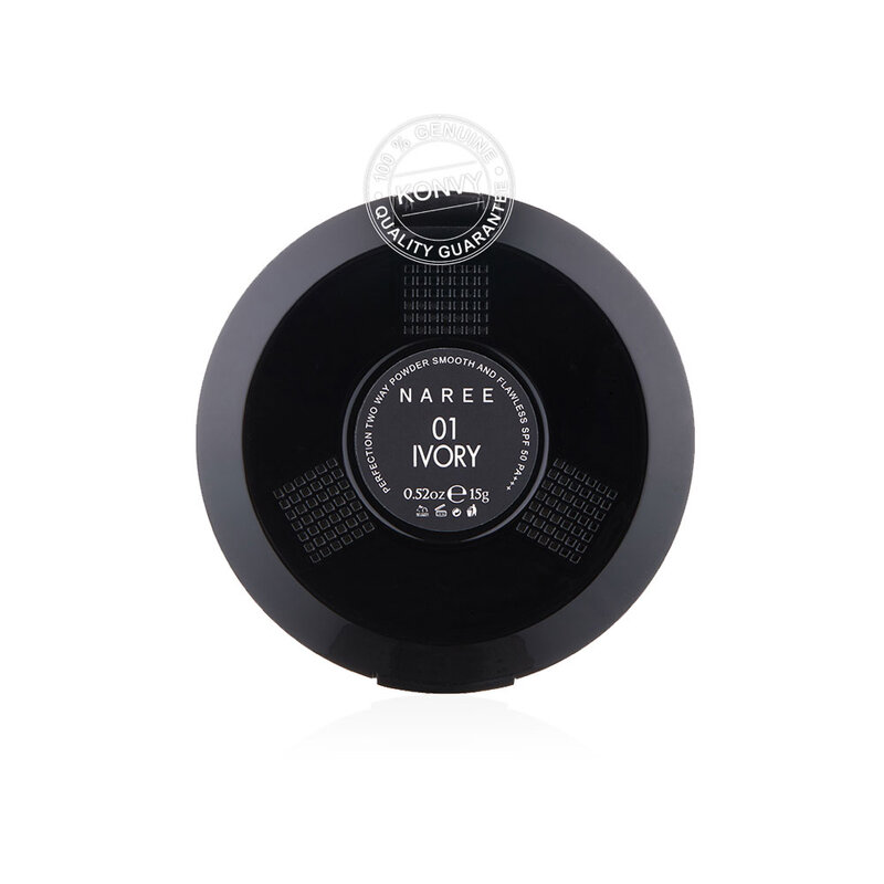 Naree Perfection Two Way Powder Smooth And Flawless SPF50/PA+++ 15g #01 Ivory ( สินค้าหมดอายุ : 2026.01.09 ) 