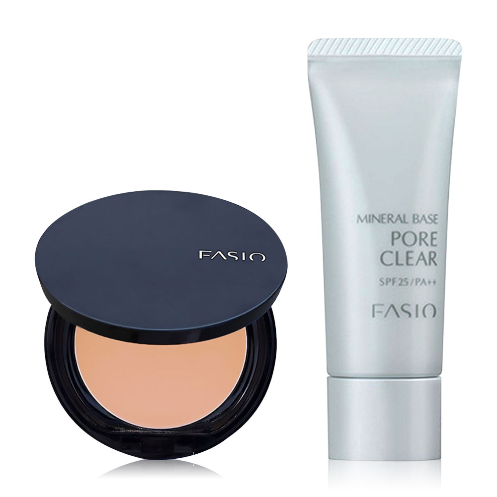 Fasio Set 2 Items Mineral Base Pore Clear 25g + Lasting Face Powder WP #02