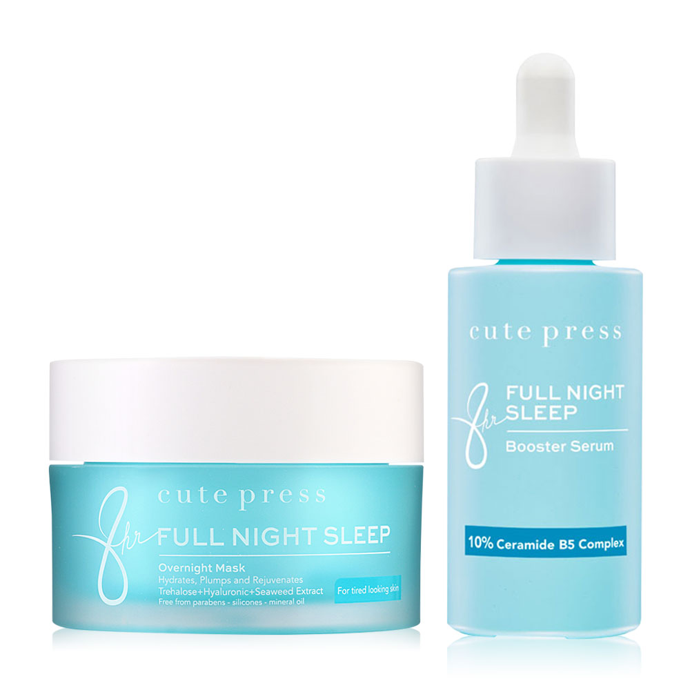 Cute Press Set 2 Items Full Night Sleep Overnight Mask 50g + Sleep Booster Serum 30ml