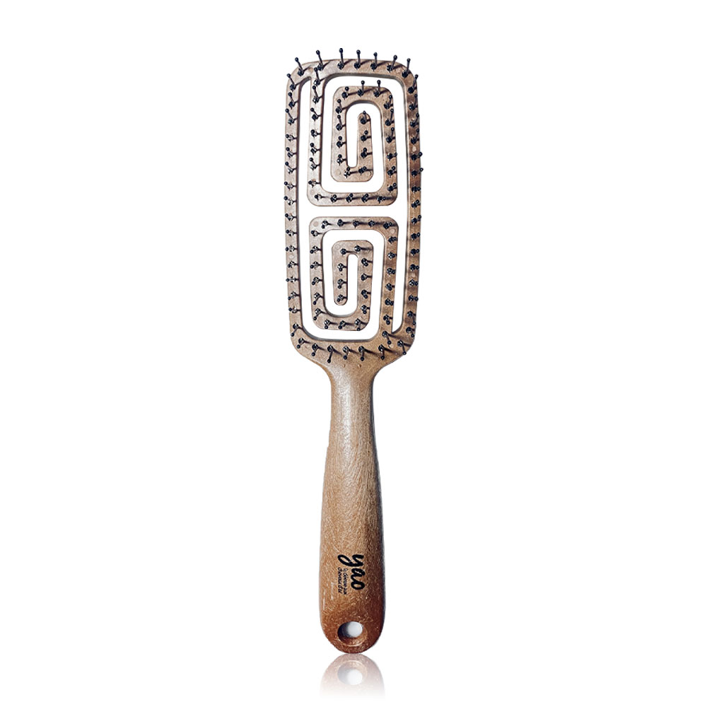 YAO Moving Mini Square Brush Wooden Texture 81g