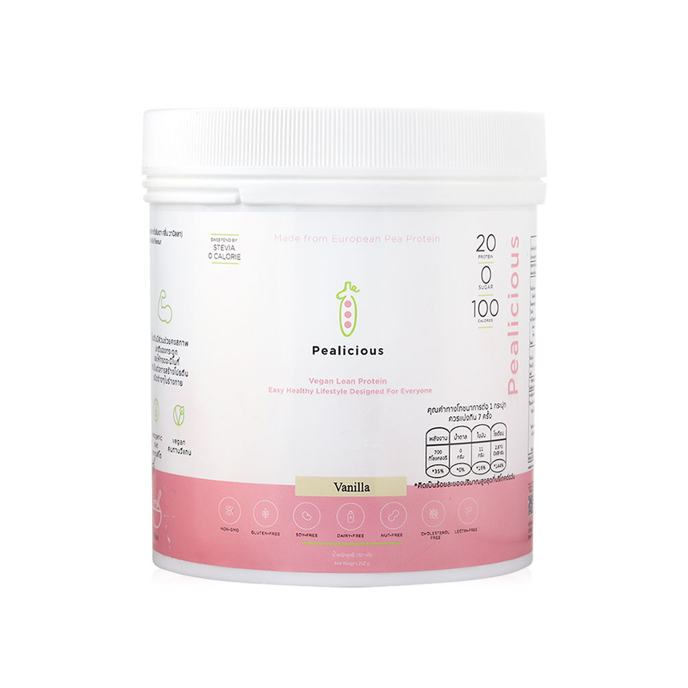 Pealicious Wellness European Organic Pea Protein 0 Sugar Vanilla Flavour 252g