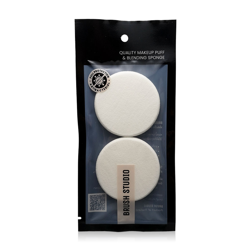 BRUSH STUDIO Powder Puff Round #White 2pcs