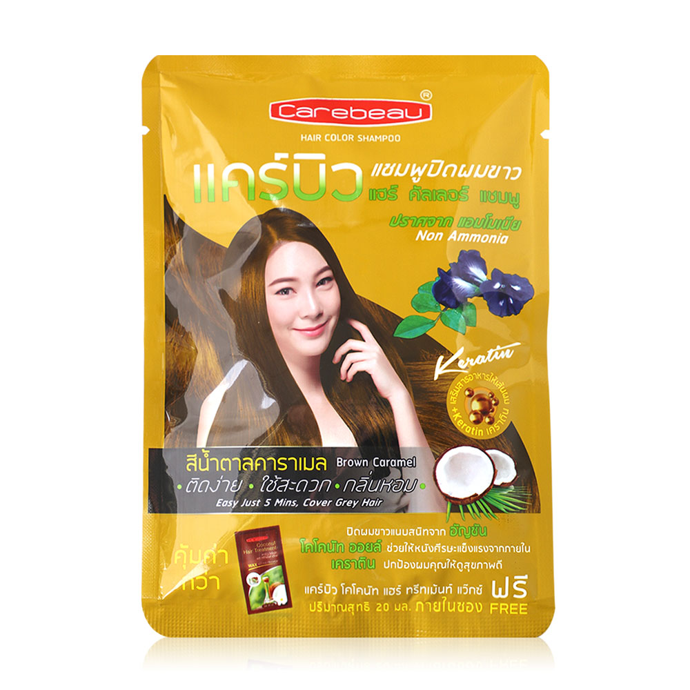 Carebeau Hair Color Shampoo 30ml #Brown Caramel