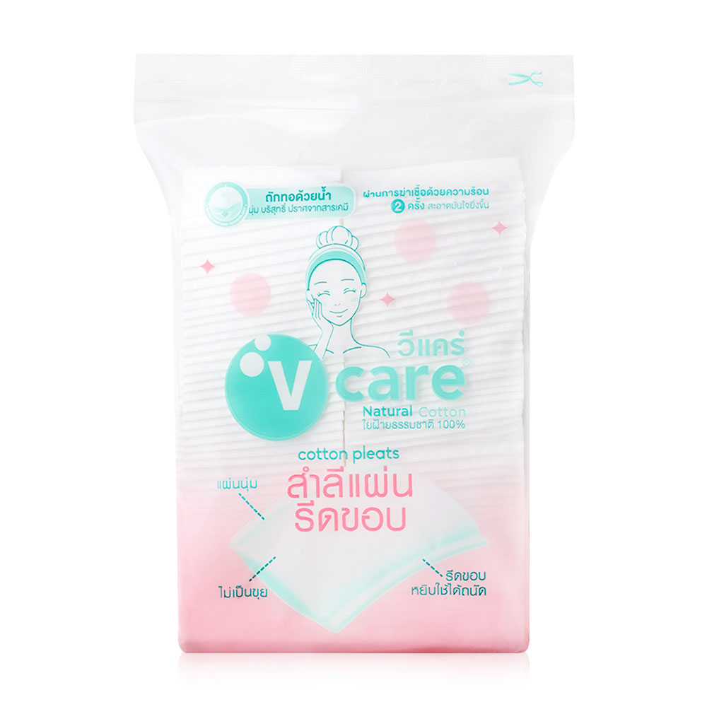 V care Cotton Embossed Pad Natural 100 Sheets