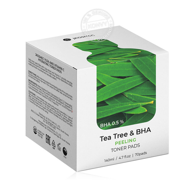 JKOSMEC Tea Tree And Bha Peeling Toner Pads 140ml [No Box]