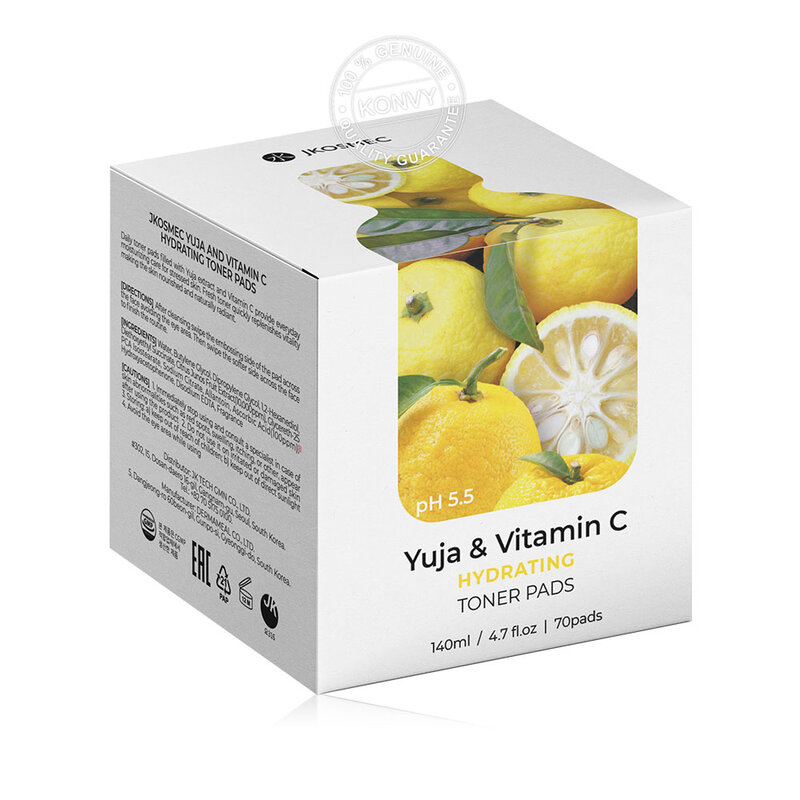JKOSMEC Yuja And Vitamin C Hydrating Toner Pads 140ml [No Box]