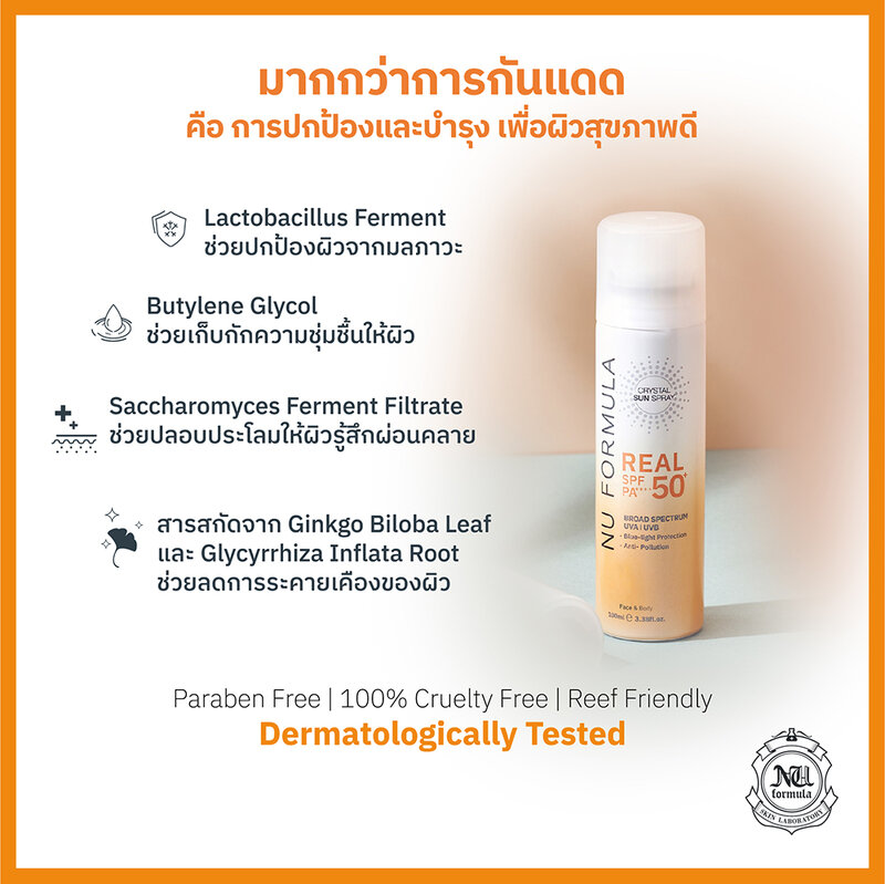[Free Gift] Nu Formula Crystal Sun Spray Real SPF50+ PA++++ 100ml