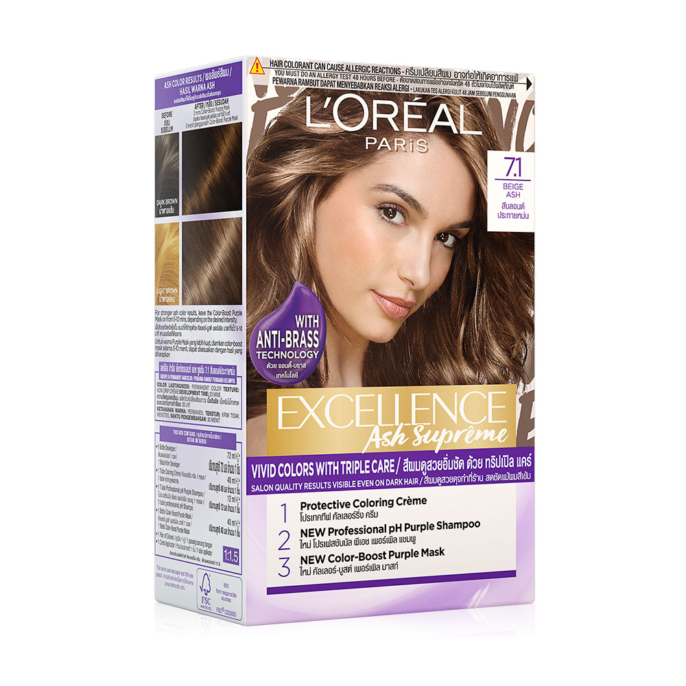 Loreal Paris Excellence Fashion Ash Collection 172ml #7.1 Beige Ash