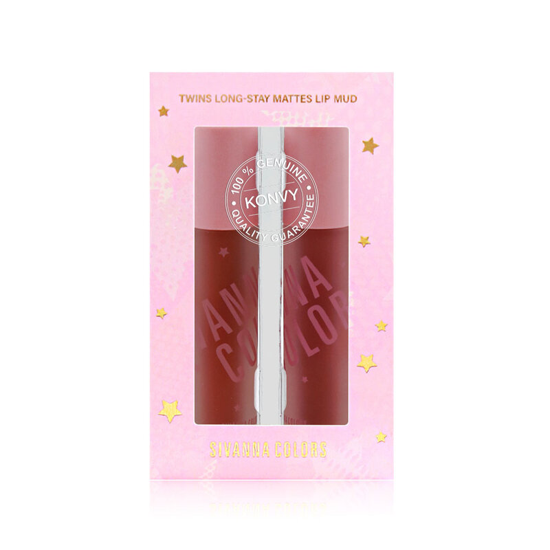 Sivanna Colors Twin Long-Stay Matte Lip Mud [2x3.2g] #03 Cherrt Maple
