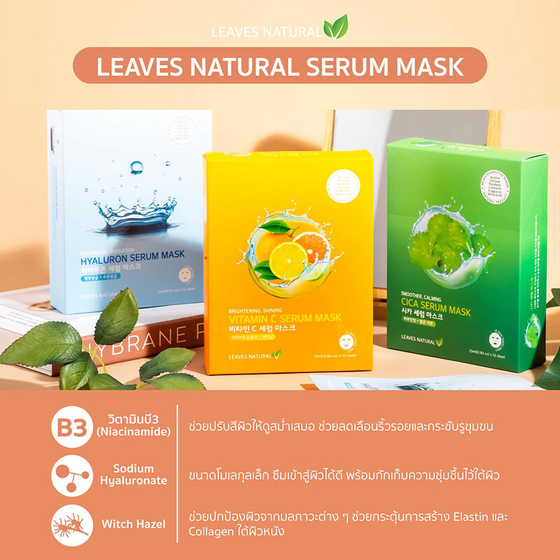 Leaves Natural Cica Serum Mask 25ml