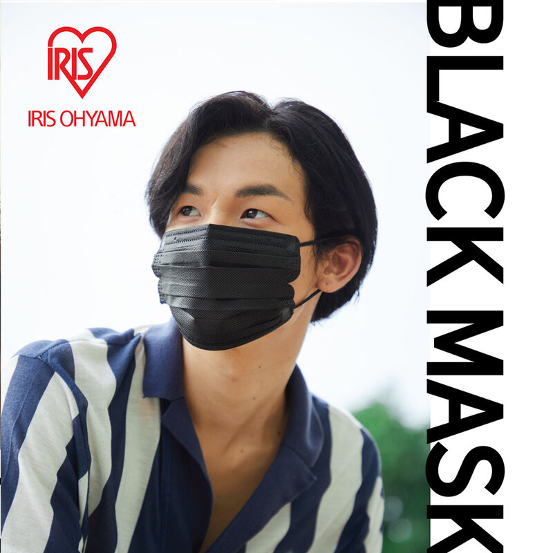 IRIS OHYAMA Disposable Face Mask Size M #Black [60pcs]