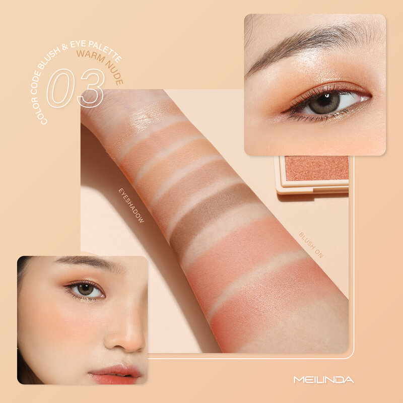 Mei Linda Color Code Blush & Eye Palette 10.6g #03 Warm Nude ( สินค้าหมดอายุ : 2025.07.31 ) 