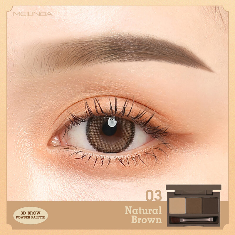 Mei Linda 3D Brow Powder Palette #03 Natural Brown ( สินค้าหมดอายุ : 2026.02.01 ) 
