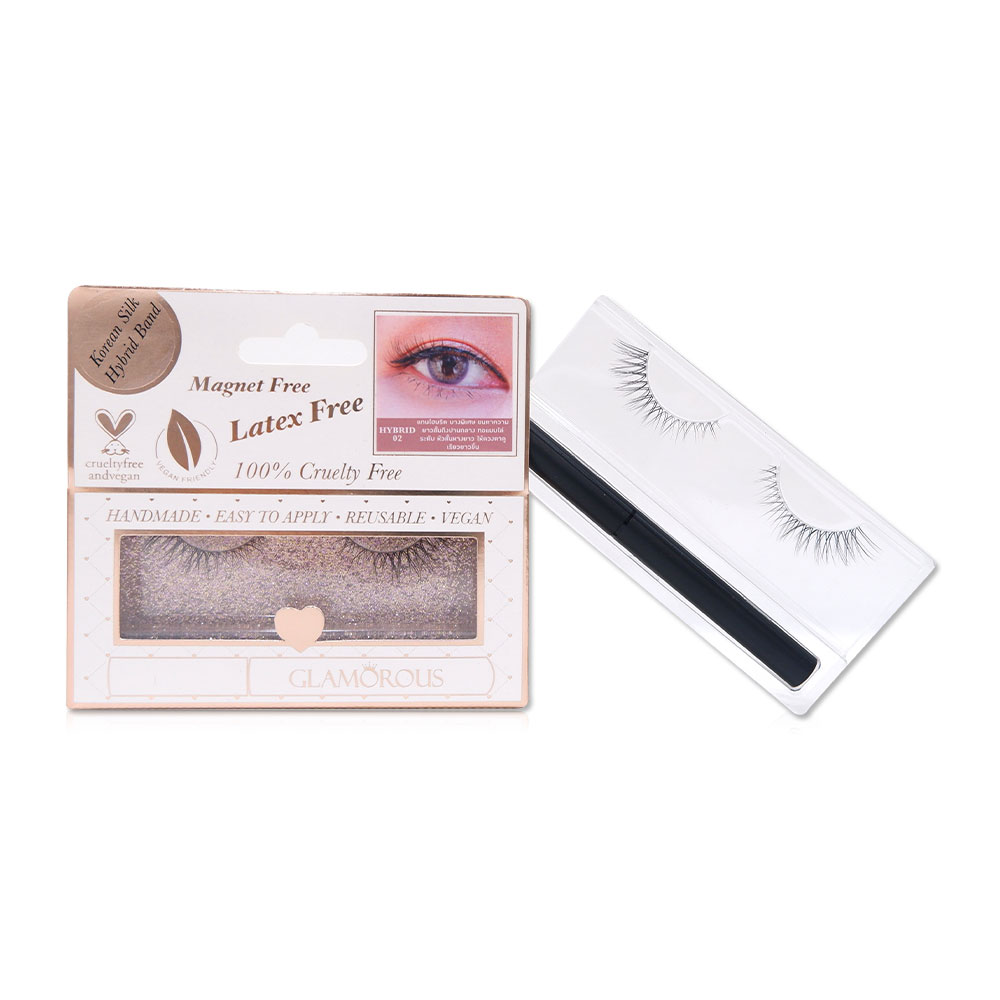 GLAMOROUS Magic Korean Silk Lashes Mini Set #Hybrid02 ( สินค้าหมดอายุ : 2025.12.01 ) 