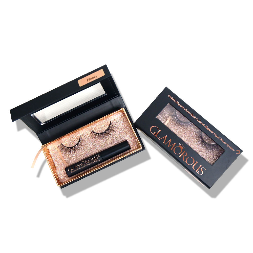 GLAMOROUS Invisible Magnetic Bionic Mink Lashes Set #Honey
