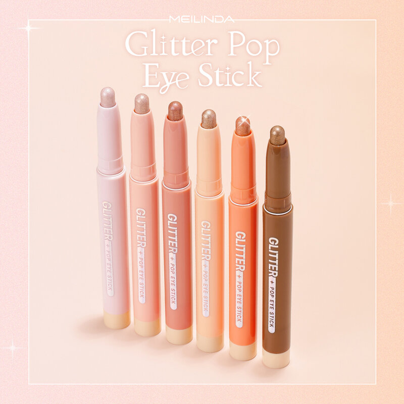 Mei Linda Glitter Pop Eye Stick 1Pc #02 Glowing Apricot