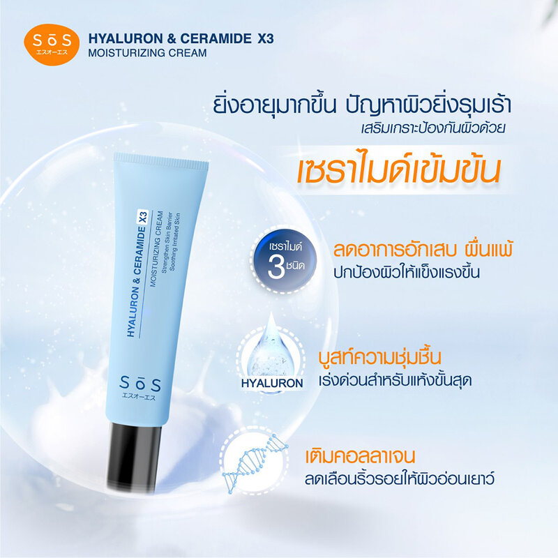 SOS Hyaluron & Ceramide X3 Moisturizing Cream 30ml